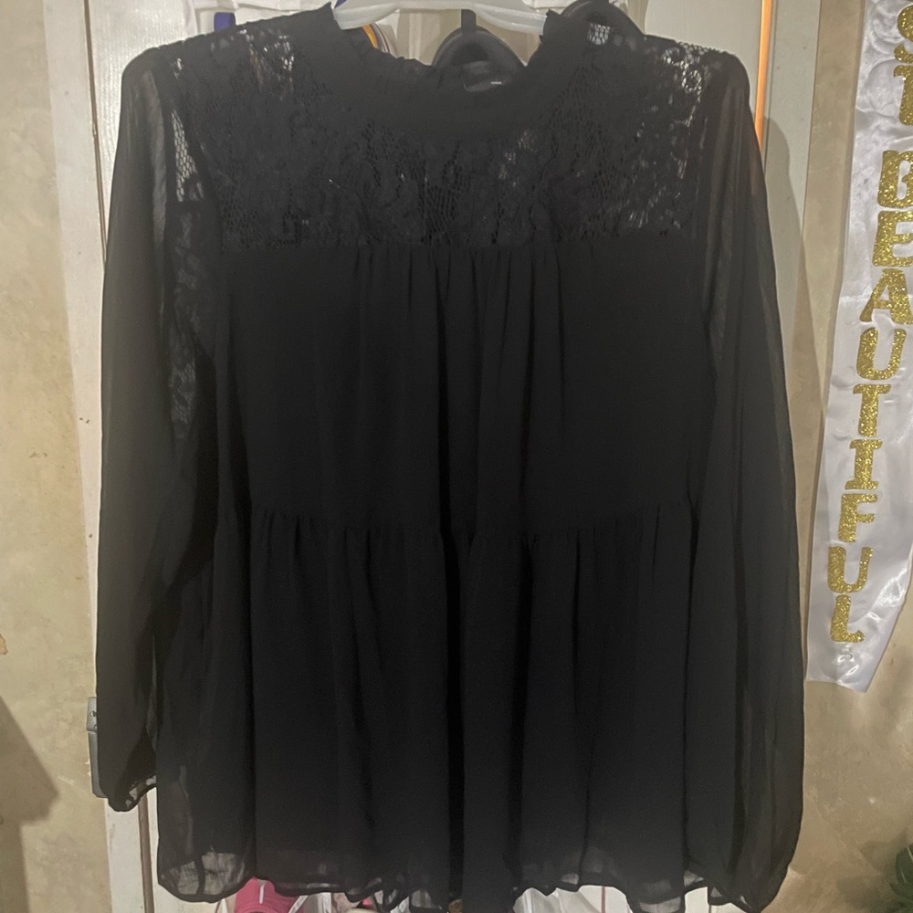 Torrid Black Lace Blouse